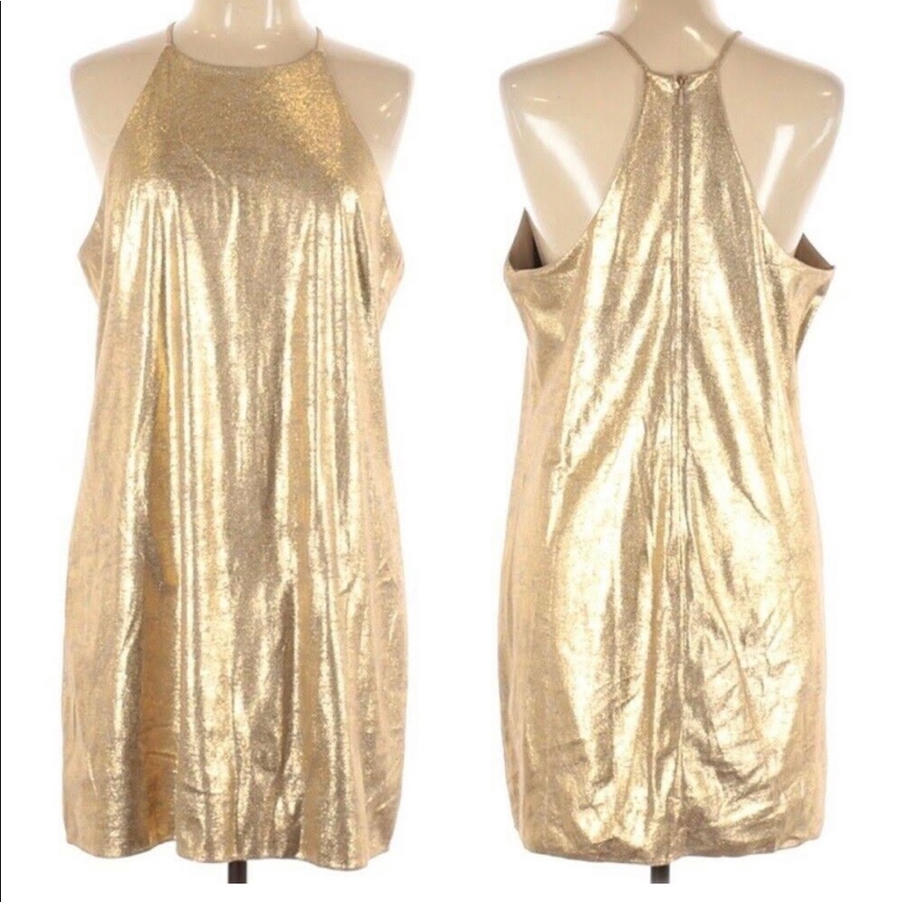 Gold mini dress by Halston - Picture 3 of 7